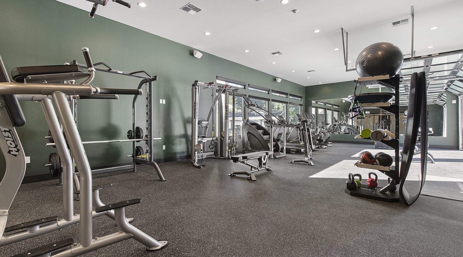 gym with workout equipment