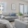 a living room with a couch and a table